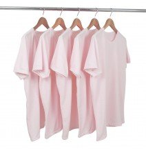 Kit 5 Camisetas Algodão Rosa Claro Premium