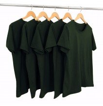 Kit 5 Camisetas Algodão Verde Musgo Premium