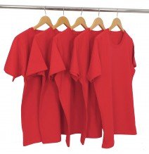 Kit 5 Camisetas Malha Fria PV Vermelho