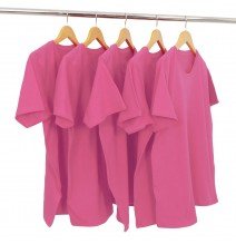 Kit 5 Camisetas Malha Fria PV Rosa Pink