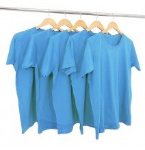 Kit 5 Camisetas Malha Fria PV Azul Turquesa